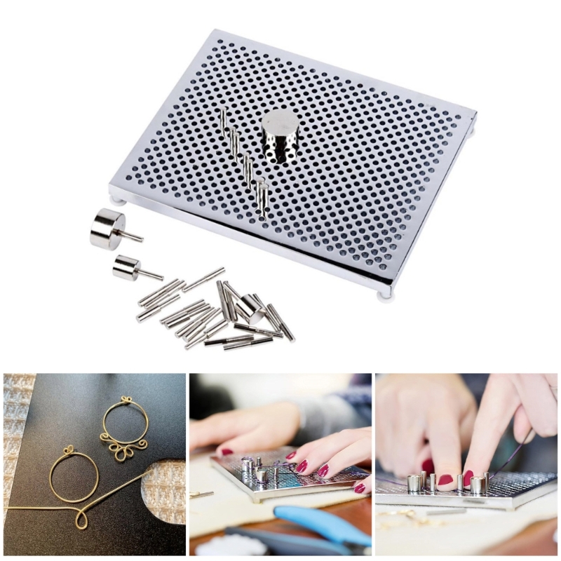 Wire Jewelry Making Jig - DIY Drahtwickelset für Schmuckherstellung Aluminiumdraht-Spannvorrichtung Drahtschlingenwerkzeug-Kit