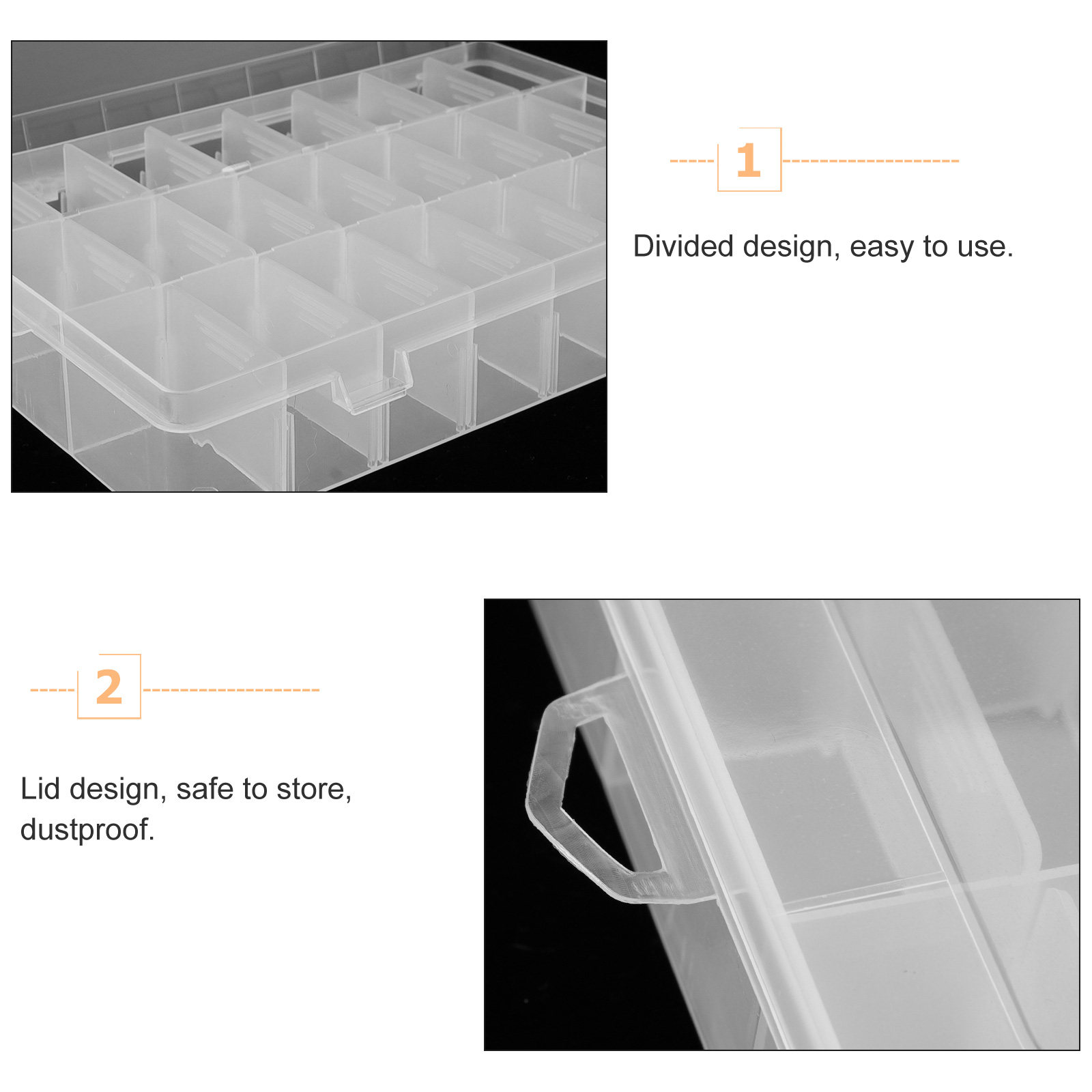 Jewelry Making Organizer - 2 Stück Kunststoff-Gitter-Organizer, Aufbewahrungsbehälter mit Trennwänden,