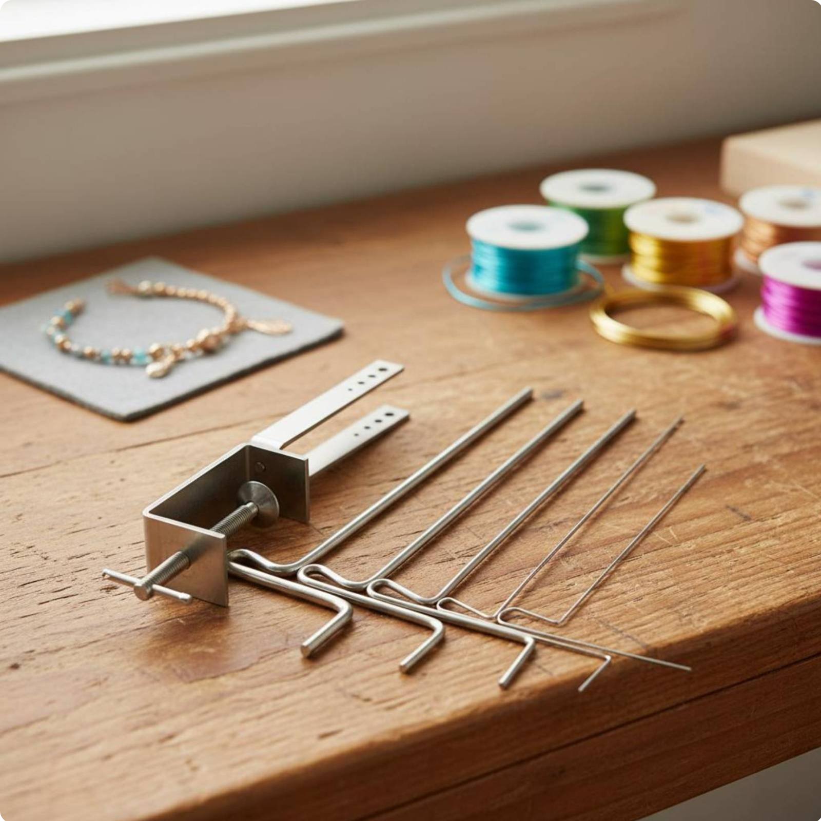 Wire Jewelry Making Jig - Drahtwickel-Dornenset mit 5 austauschbaren Stufenstäben –