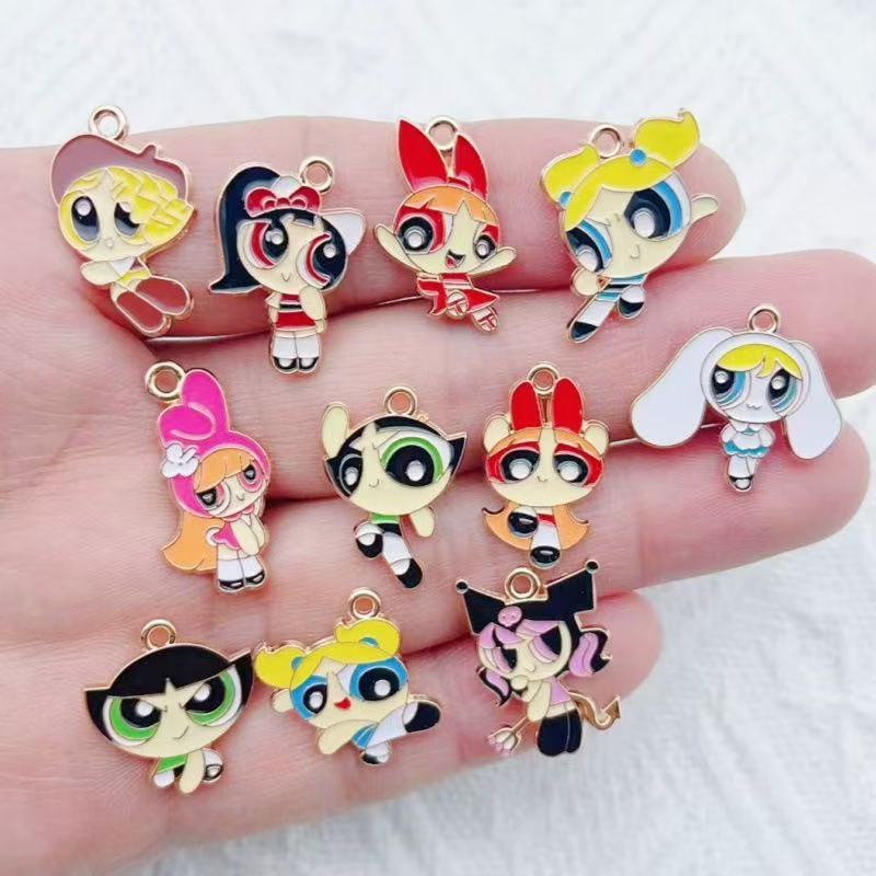 Jewelry Making - 10 Stück Legierung Öl-Tropfen-Cartoon-Mädchen-Anhänger, DIY Schmuckherstellung