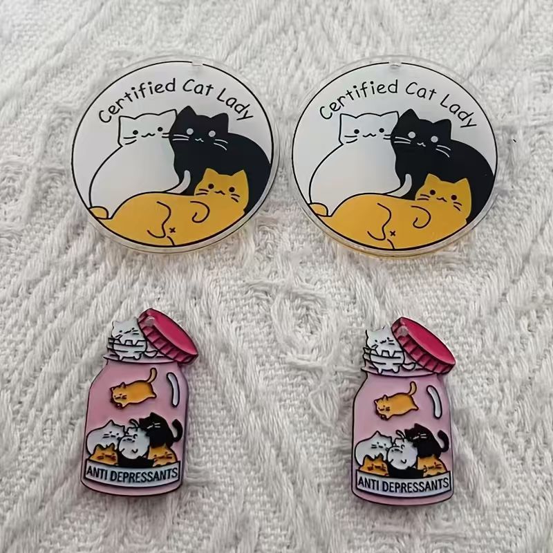 Jewelry Making - 10 Stück niedliche Katzenanhänger aus Acryl,