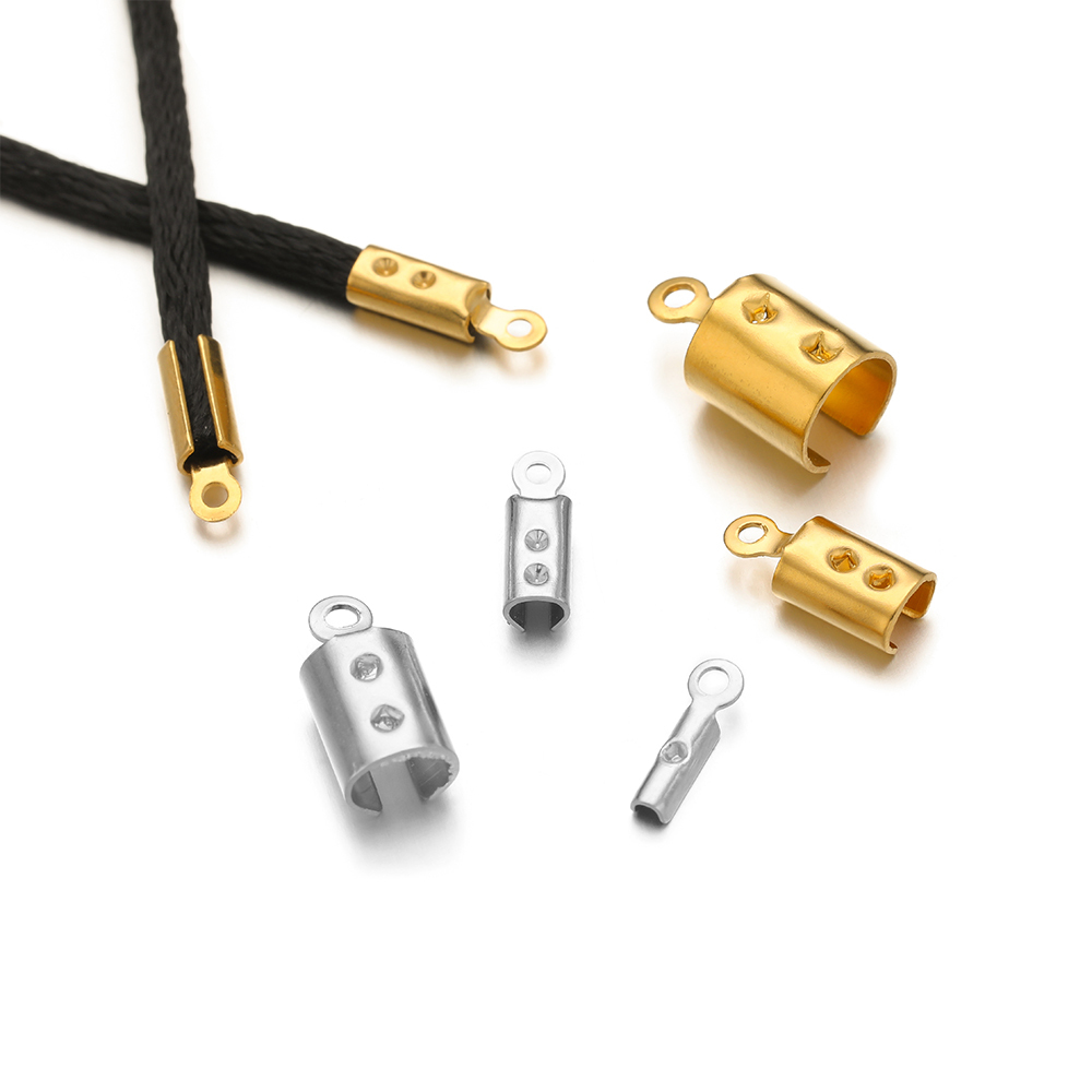 Jewelry Making Essentials - 50 Stück hochwertige Crimp-Endperlen aus Edelstahl,