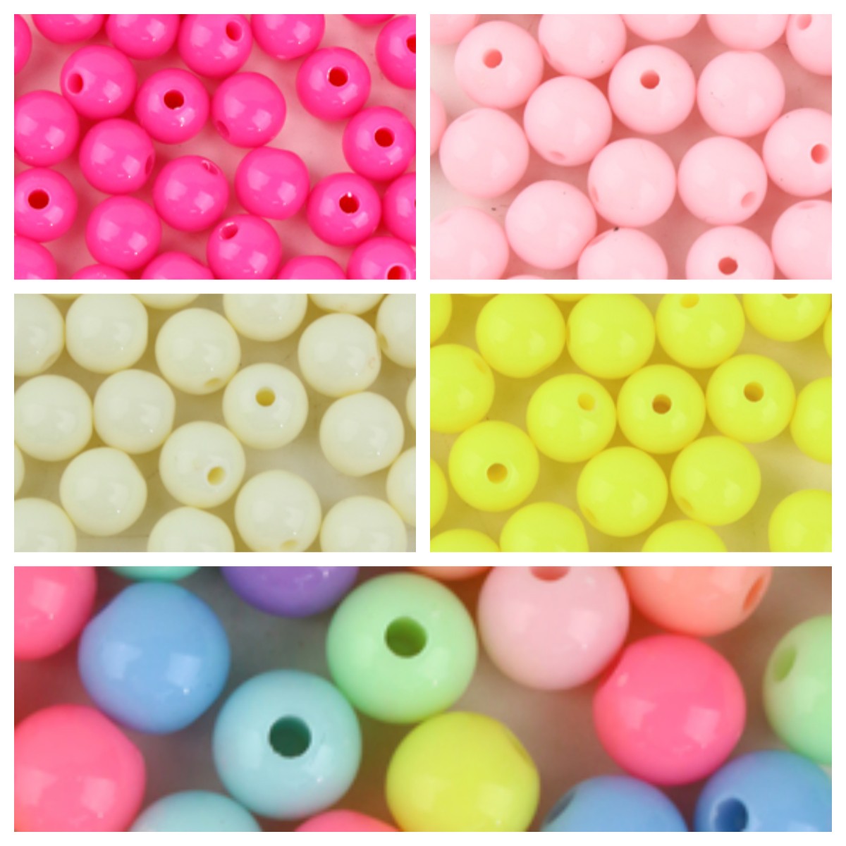 Jewelry Making Beads - Lose Kugeln, 500 g, runde Acrylperlen