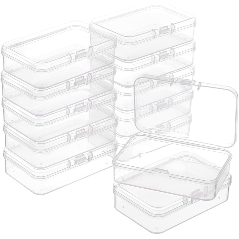 Jewelry Making Organizer - 12 Packungen rechteckige PP-Kunststoffbehälterbox, 7,6 x