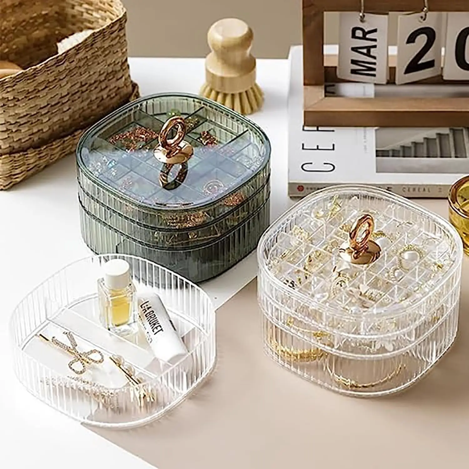 Jewelry Making Organizer - Schmuckbox, Schmuckorganizer mit Griff, Transparente Schmuckboxen