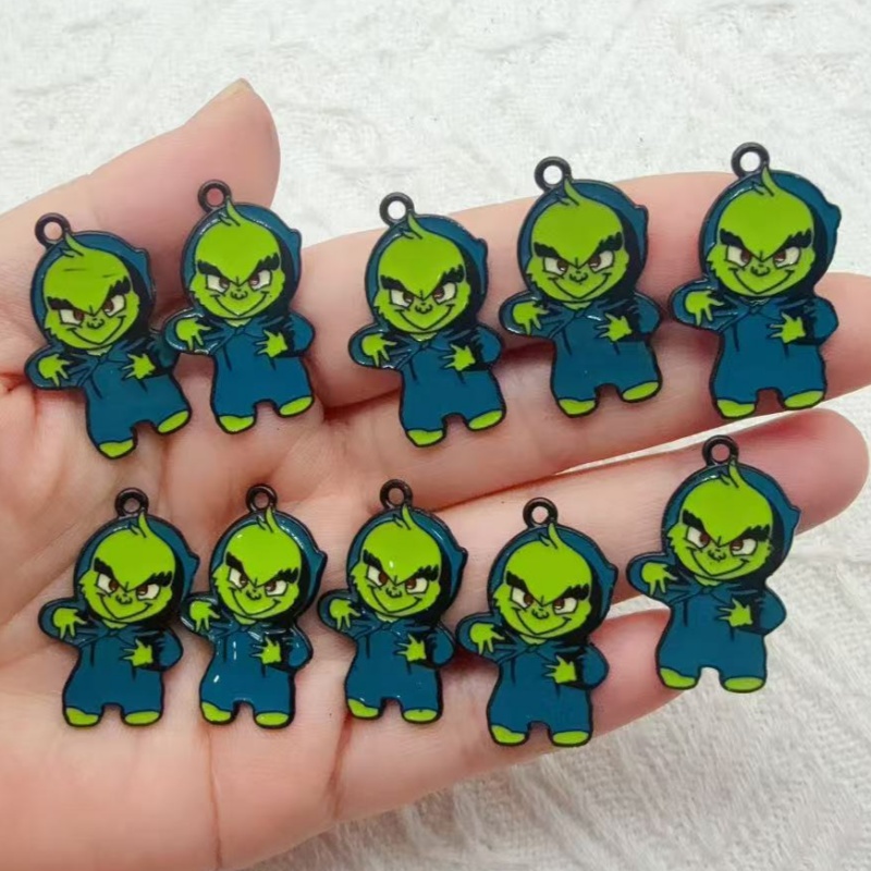 Jewelry Making - 10 Stück Legierungs-Anhänger mit Tropföl-Cartoon-Motiv für