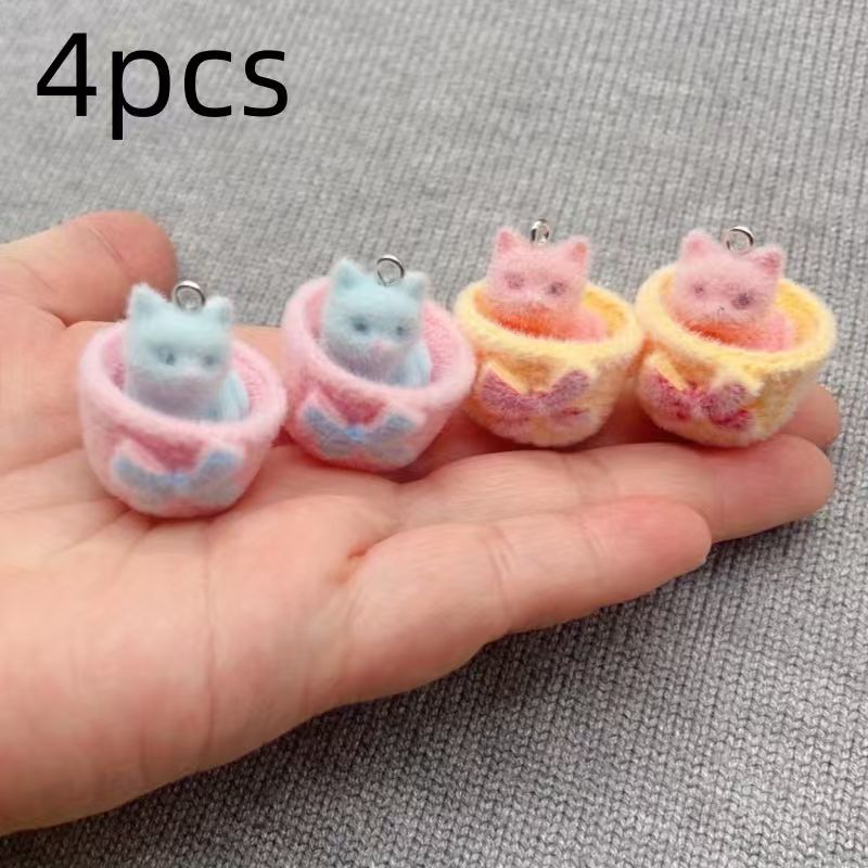4 Stück 3D-Plüsch-Katzenanhäng – Jewelry Making Bewertung und Preis
