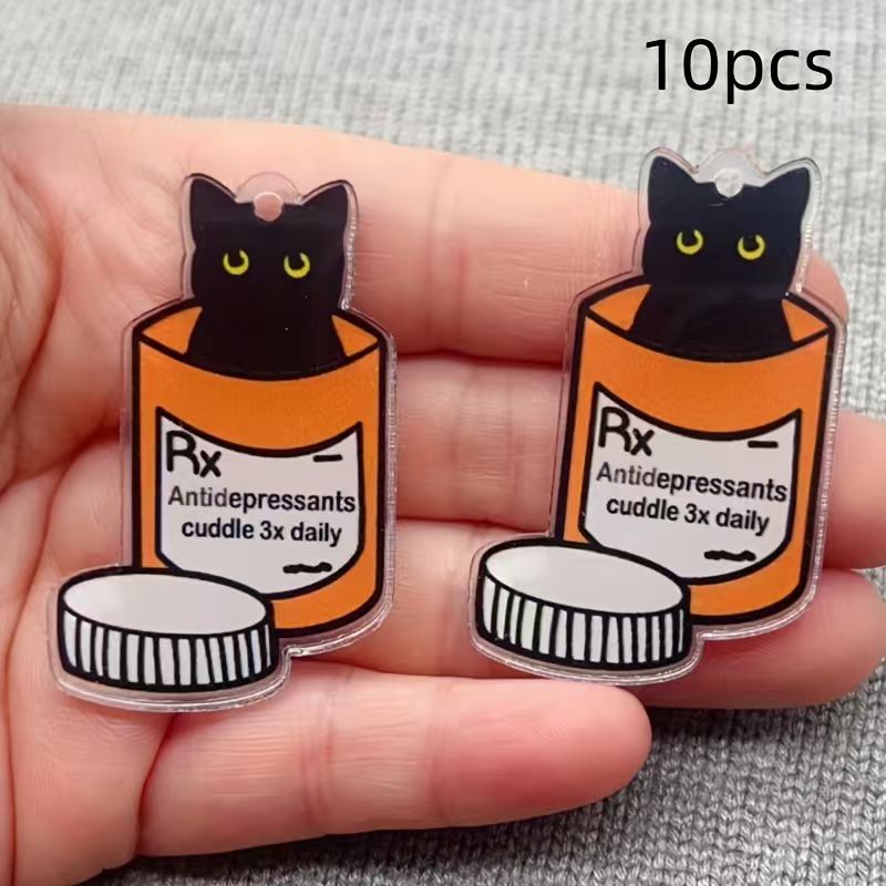 10 Stück Acryl-Medizin-Katzen- – Jewelry Making Bewertung und Preis