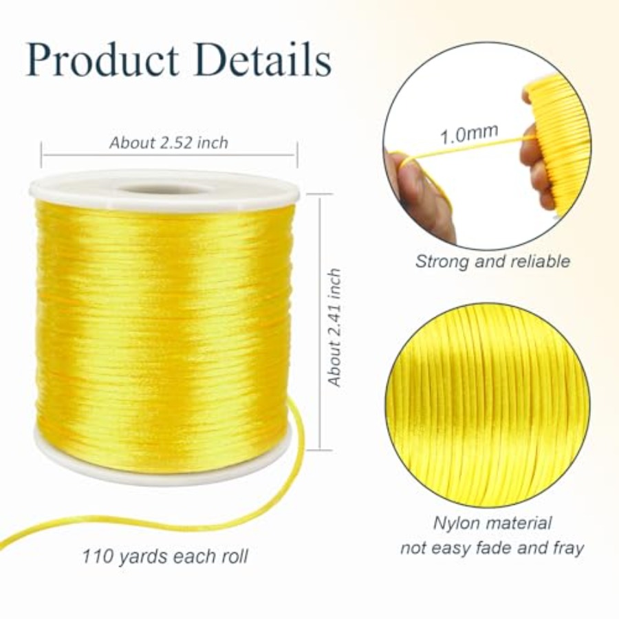 Nylon-Satinkordel 1mm Rattail  – Knotting Cord Silk Bewertung und Preis